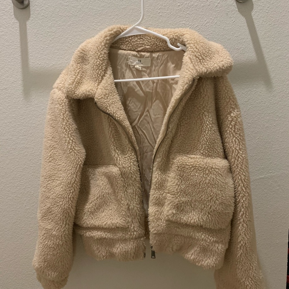 Beige Sherpa Jacket